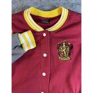 Harry Potter Gryffindor Varsity Jacket XL (Fits M/L) Red Gray Snap Front